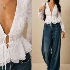 SHEIN White Lace Blouse